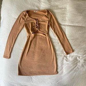 ⚡️Tan Cutout Midi Dress | Size Small